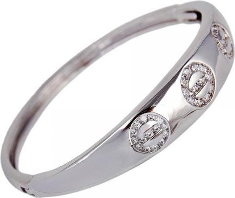 Hermex LUXUS mit Platin veredelt Armreifen Armband Charms Zirkonia - Platin (Kupfer-Nickellegierung)