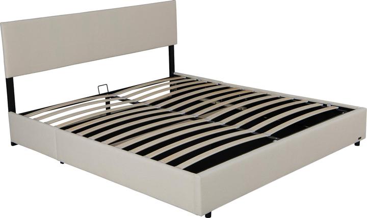 Produktbild Corium Polsterbett Juva mit Matratze und Bettkasten 160x200 cm Beige (160 x 200 cm)