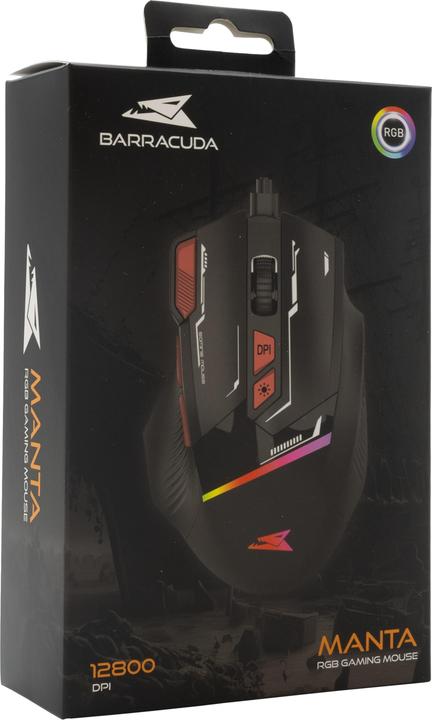 Produktbild Baracuda Gaming Mouse MANTA, 8D, 12800 dpi,Black (BGM-041) (Kabelgebunden)