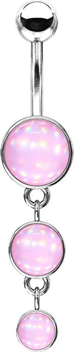 Immagine prodotto Star Piercing Banana in argento con ciondolo tre scudi in pietra epossidica rosa (Ottone, Acciaio chirurgico 316L)