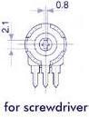 Produktbild Velleman Piher Trimmer 10K (Small Vert For Screwdriver)