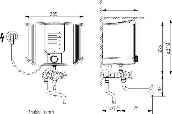 Nährwerte und Zutaten AEG Haustechnik Thermofix KL Kochendwassergerät, Kunststoff, 5 Liter, Dreigriff-Füll- und Ablaufarmatur