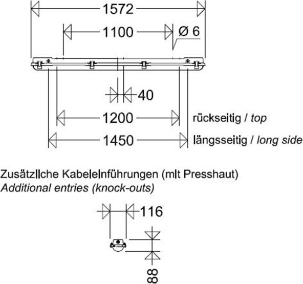 Produktbild Schuch FR-Leuchte 40W IP65 163 15L60G2 6090lm 4K PMMA 50000h 1572mm "D" (2x58W (4000 lm)
