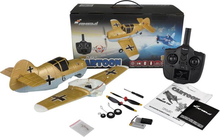 Actual product image Amewi AMXFlight Cartoon BF-109 350mm Electric Motor Warbird RTF (Warbird)