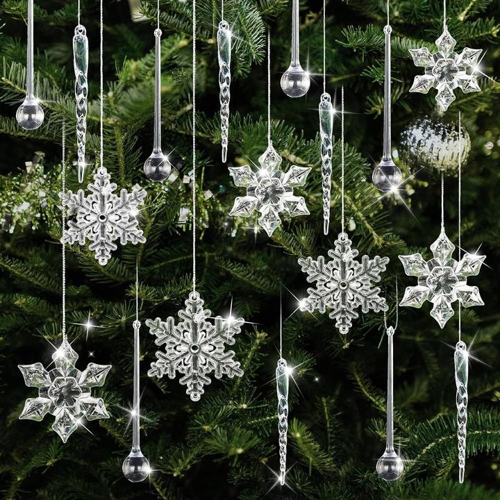 Produktbild Tutukyle 40-teiliges Weihnachtsbaumschmuckset Eiszapfen & Schneeflocke (40 -teilig)