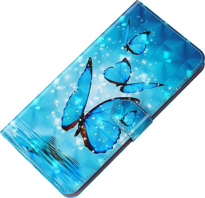 Actual product image Cover-Discount iPhone 13 mini - case glitter effect butterfly blue (Apple iPhone 13 mini)