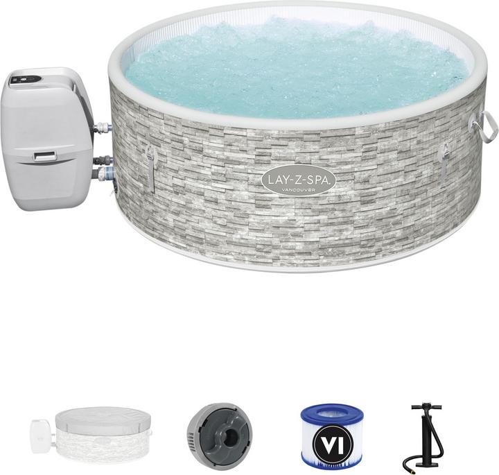 Produktbild Bestway Aufblasbarer Whirlpool LAY-Z-SPA Vancouver AirJet Plus mit Multifunktionspumpe, 140 Luft (5 Pers.)