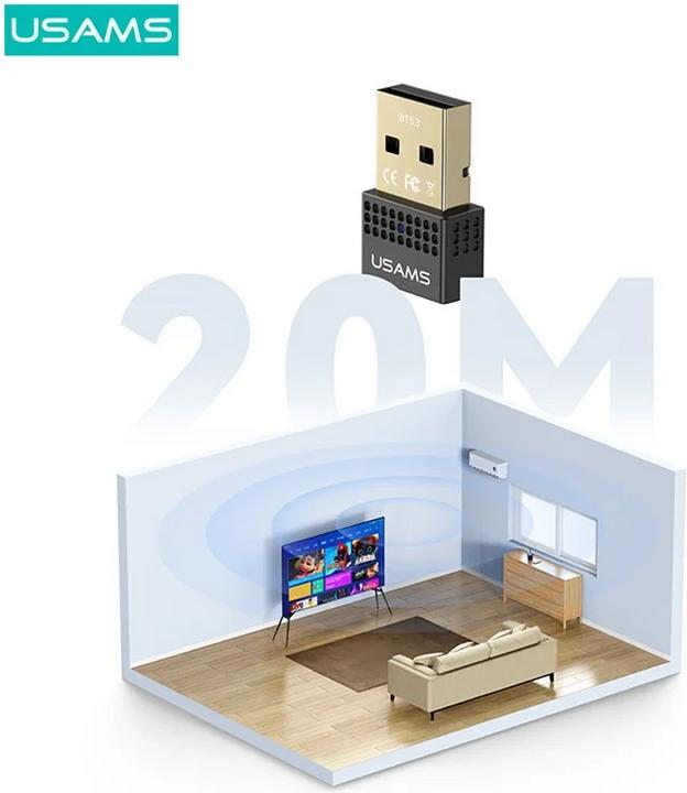 Actual product image Usams Adapter USB Bluetooth czarny/black ZB285SPQ01 (US-ZB285)