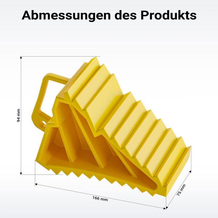 Actual product image Wiltec 2x wheel chocks 166x75x94mm Brake wedge 2t trailer camper brake shoe