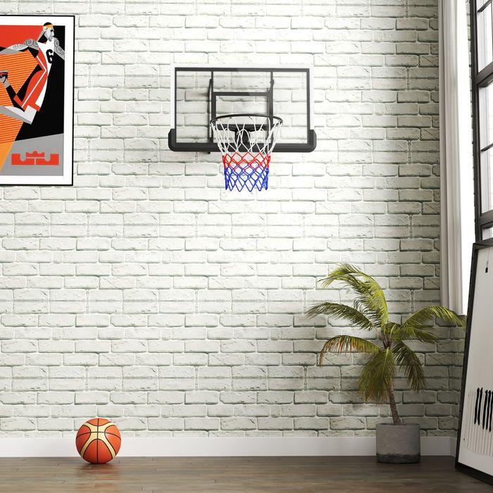 Actual product image Swisshandel24 Basketballkorb mit Rückwand für Outdoor & Indoor Wandmontage Schwarz, ø45cm