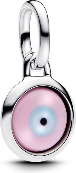 Pandora Engravable Evil Eye Murano Glass Mini Dangle Charm (Silber 925, Murano Glas)