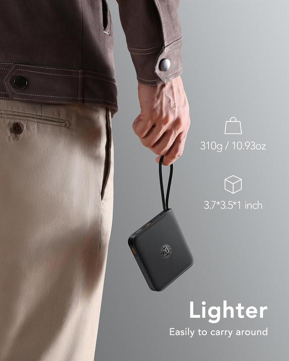 Image du produit Vrurc T2066 Powerbank mit Ladekabeln (20000 mAh, 22.50 W)