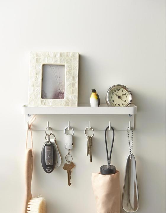 Actual product image Yamazaki Magnetic key rack with SMART shelf