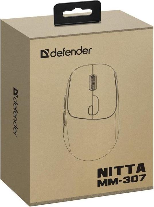 Actual product image Defender MYSZ NITTA MM-307 RF+BT OPTIC 1600dpi 6P BIAŁA (Wireless)