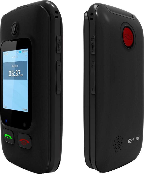 Actual product image Estar Digni Flip by Clamshell Phone 2.4"+ 1.77"" Juodas (2.40", 0.08 Mpx, 2G)