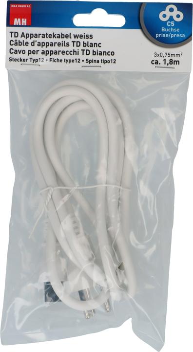 Produktbild Max Hauri TD-Apparatekabel H05VV-F3G0.75 Typ 12 / C5 (1.80 m)