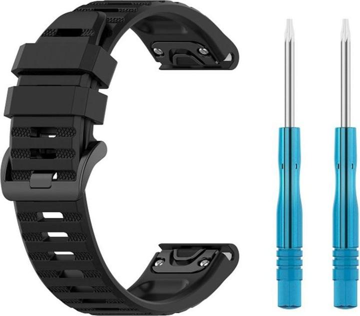Image du produit Fixed Silicone rem til Garmin QuickFit 22 mm Sort