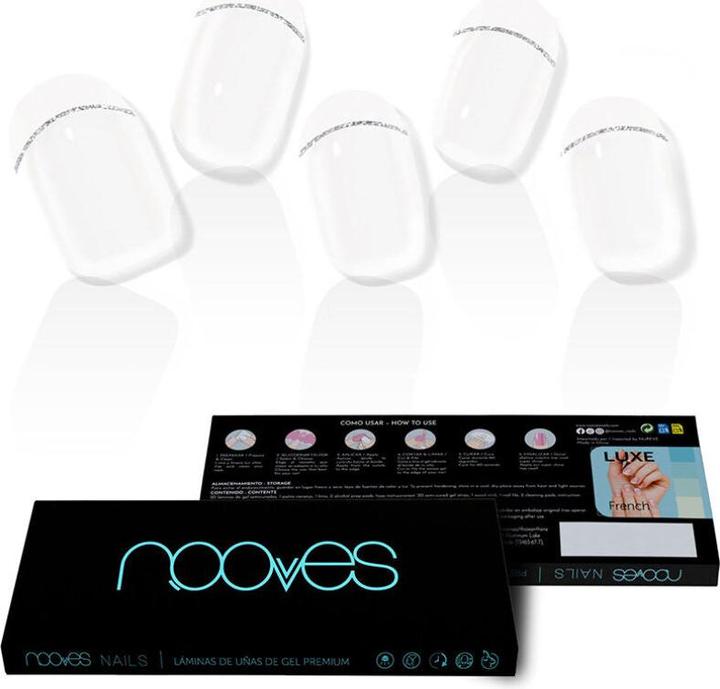 Immagine prodotto Nooves NAILS Premium Gel Foils precaricati French LUXE Trasparente Qualità Salon Lunga Lasti (Solvente per unghie)