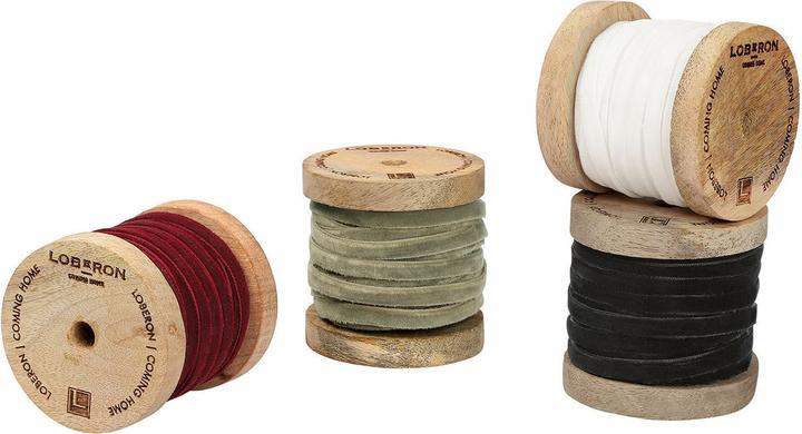 Immagine prodotto Loberon Set di 4 nastri in velluto colorati Hilary (Nastro da regalo, 4 x)