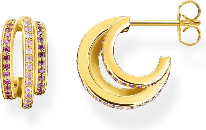 Immagine prodotto Thomas Sabo Anelli creoli oro con pietre colorate (Argento 925, Doratura in oro giallo 750)