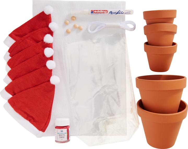 Produktbild VBS Bastelset "Tontopf-Weihnachtswichtel", 5 Stück