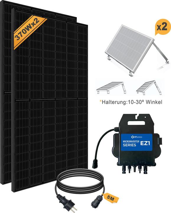 Produktbild Enjoy solar Balkon PV-Anlage - EZ1-M 600W (Wandmontage) (370 W)