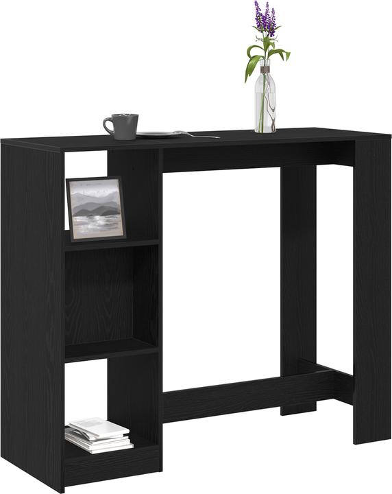 Actual product image VidaXL Bar table with shelf black oak 102.5x46x103.5 cm Manufactured wood