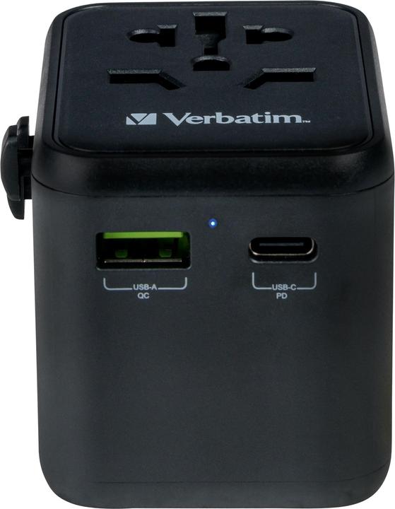 Image du produit Verbatim Adaptateur universel de voyage avec 1 x USB-C PD 20W / 1 x USB-A QC 3.0