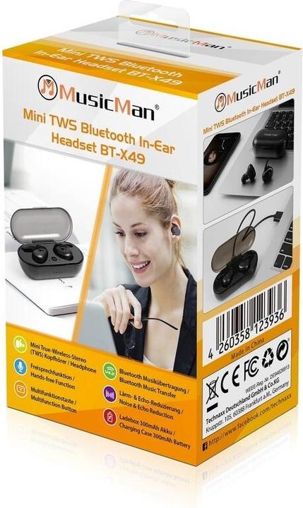 Immagine prodotto Technaxx Musicman BT-X49 (ANC, 3 h, Senza fili)