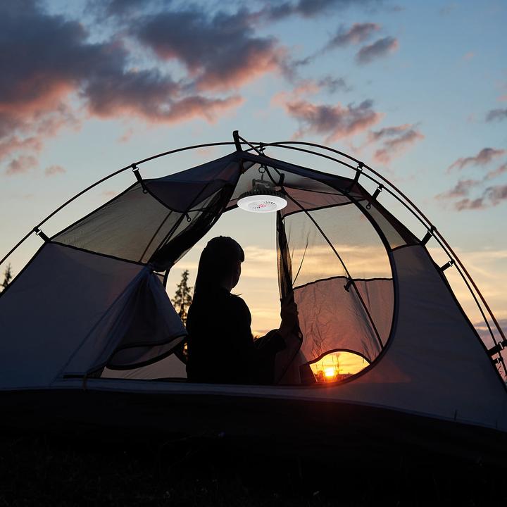 Produktbild Semptec 3in1-Akku-Camping-LED-Licht und Ventilator, USB-Powerbank