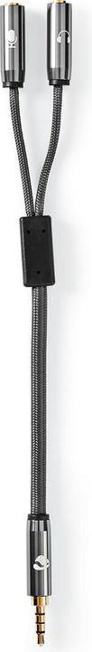 Produktbild Nedis Stereo-Audiokabel - 3.5 mm Stecker - 3.5 mm Buchse - Vergoldet - 0.20 m - rund - Anthrazit/G (0.20 m, 3.5mm Klinke (AUX))