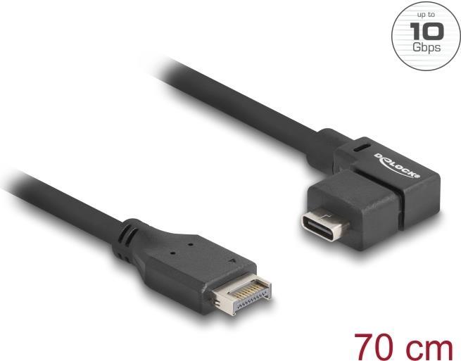 Produktbild Delock USB 10Gbps Kabel Typ-E Key A 20 Pin ST > USB-C BU gewinkelt 0,7m (0.70 m, USB 3.2 Gen 2)