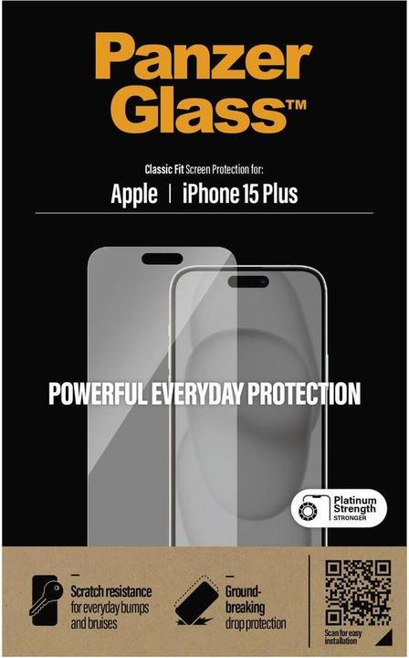 Produktbild PanzerGlass Screen Protector (1 Stück, Apple iPhone 15 Plus)