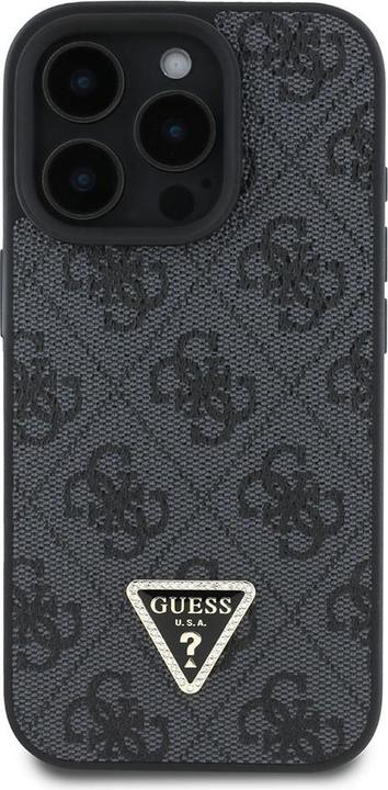 Actual product image Guess GUHCP16LP4TDSCPK iPhone 16 Pro 6.3" czarny/black hardcase Leather Metal Logo Strass Crossbody (Apple iPhone 16 Pro)