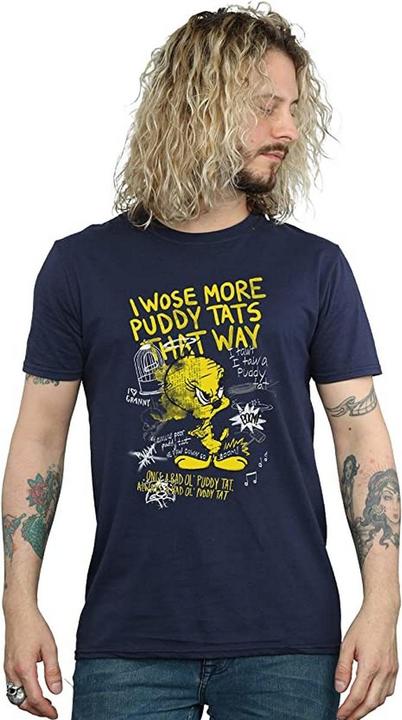 Looney Tunes Mens More Puddy Tats Tweety Cotton T-Shirt