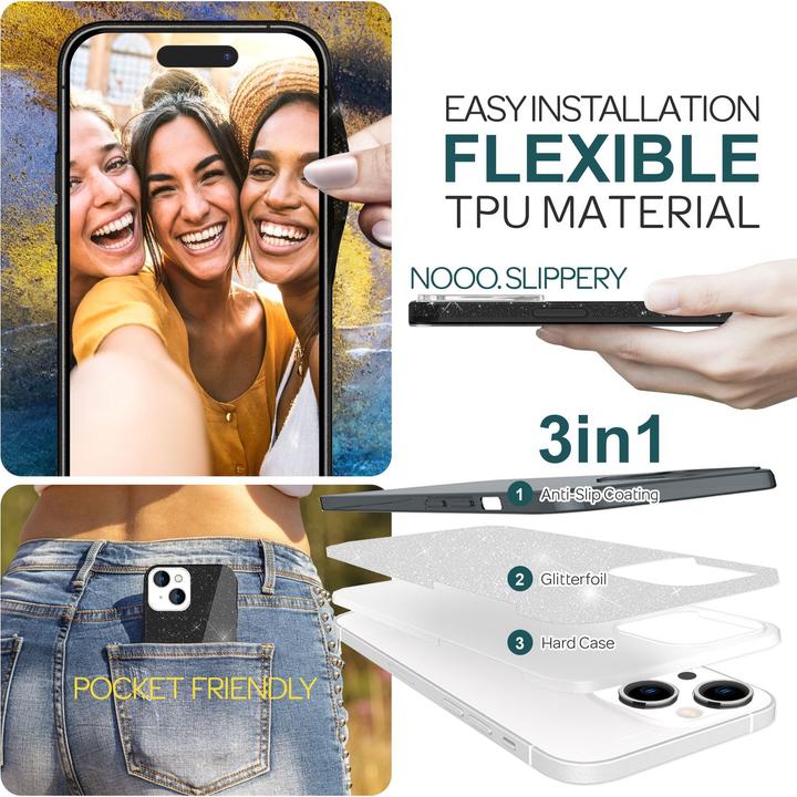 Produktbild Nalia Glitzer Hülle (Apple iPhone 15)