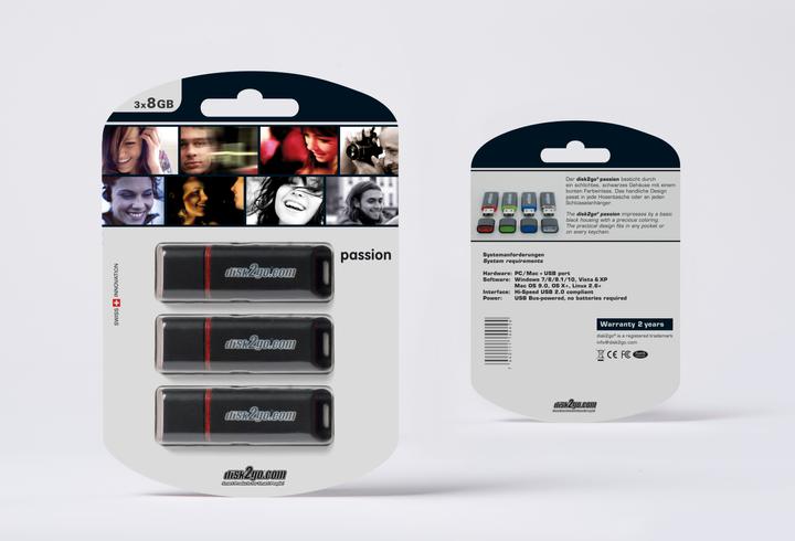 Image du produit Disk2go Passion 2.0 3-Pack (8 Go, USB-A)