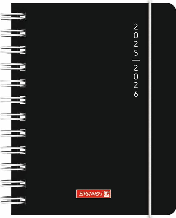 Produktbild BRUNNEN Schlerkalender (2025/2026) 'Plain Black', 1 Seite = 1 Tag, A6, 352 Seiten, PP-Umschlag (A6, Niederländisch, Englisch)