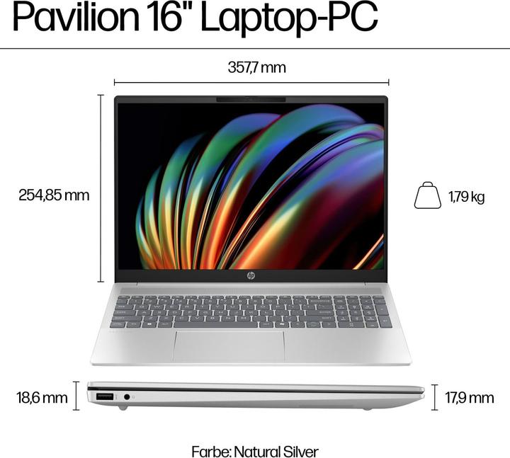 Actual product image HP Pavilion 16-af0055ng (16", Intel Core Ultra 5 125U, 16 GB, 512 GB, DE)