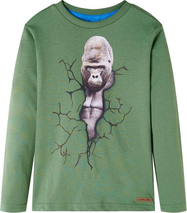 VidaXL Kinder-Langarmshirt Helles Khaki 116,Material: 100 (116)