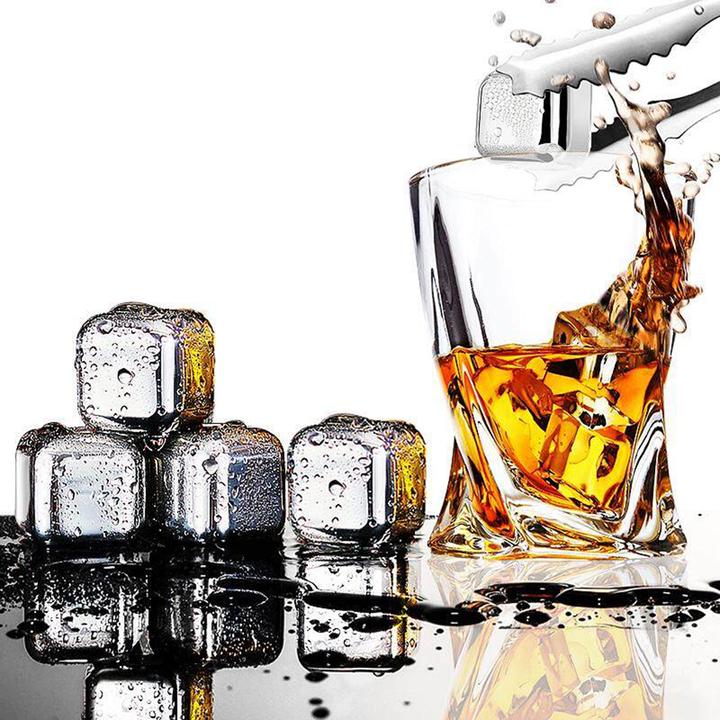 Produktbild Techsuit - Ice Cubes (4 pack) - Stainless Steel, for Whiskey - Silver