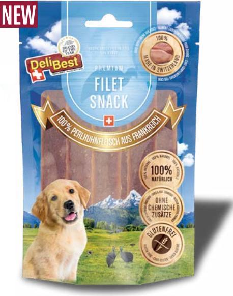 Produktbild DeliBest Filet Snack Perlhuhn (Senior, Adult, Junior, 1 Stk., 90 g)