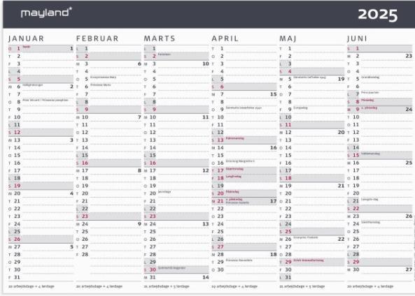 Image du produit Mayland-Burde Calendrier de compte Moderne A4 2025 (A4)