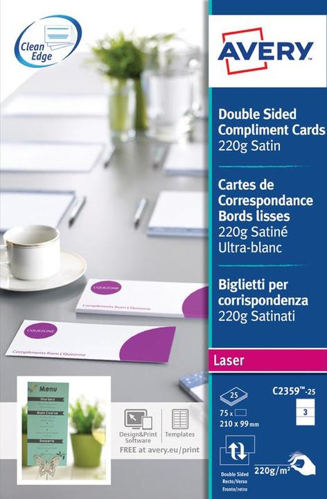 Produktbild Avery Quick & Clean Korrespondenz-Karten (220 g/m²)