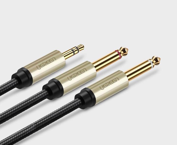 Actual product image Ugreen 3.5 mm jack - 2x 6.35 mm jack (1 m, 6.3mm jack, 3.5mm jack (AUX))