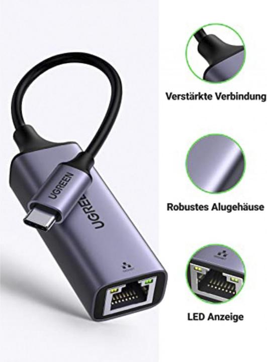 Produktbild Ugreen Gigabit Ethernet Adapter (USB-C 3.1 Gen 1, RJ45 (1x))