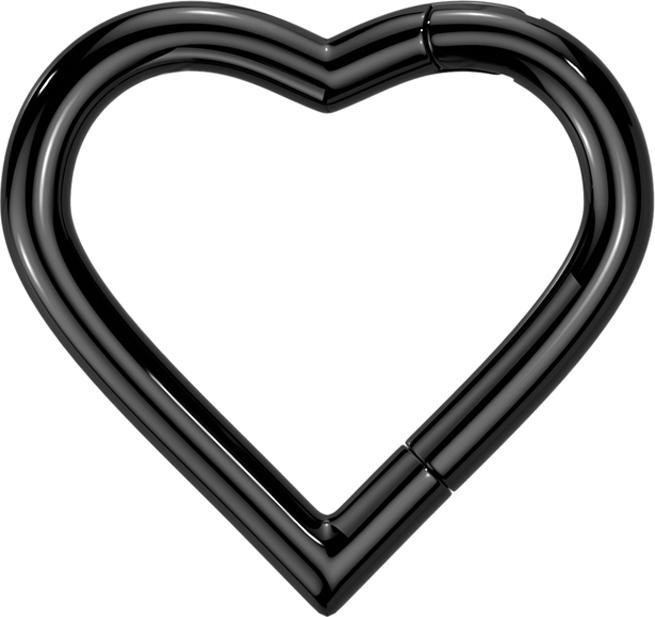 Produktbild Star Piercing Micro Segmentring klappbar schwarz Herz (Titan G23, ohne Messing)