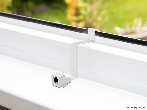 Produktbild Good Connections RJ45 Fensterdurchführung High-Quality, weiß, Gesamtlänge inkl. Buchsen 25cm, flexible Länge (0.25 m)