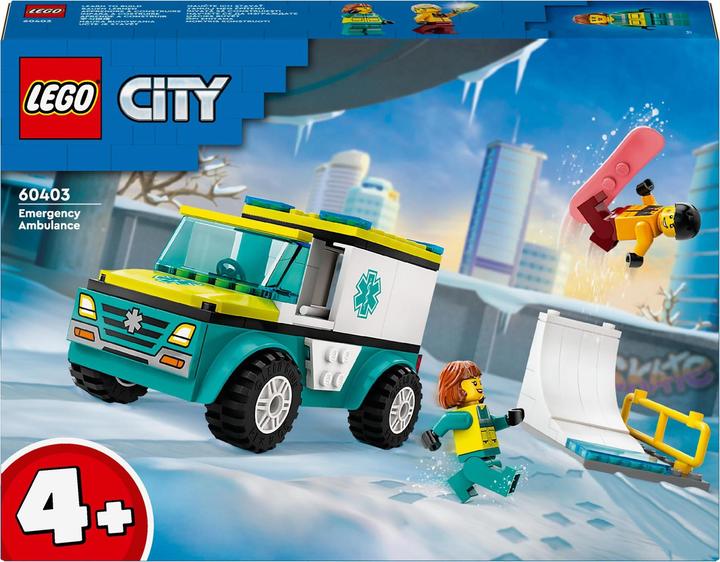 Produktbild LEGO Rettungswagen und Snowboarder (60403, LEGO City)