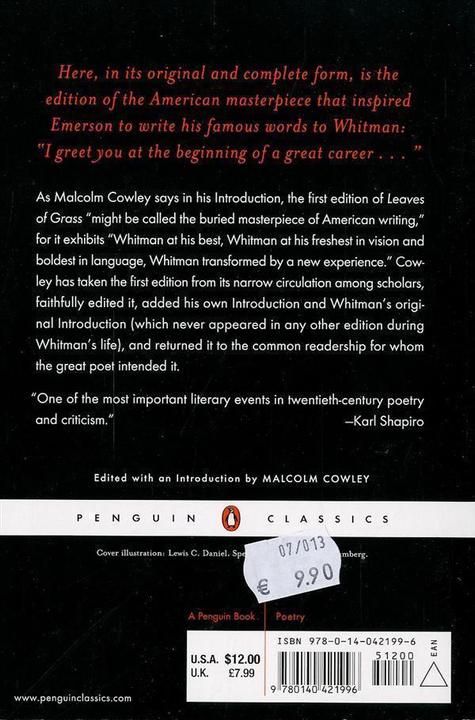 Produktbild Leaves of Grass (Englisch, Walt Whitman, Malcolm Cowley, 1981)
